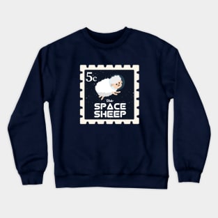 The Space Sheep | Postage Stamp | Funny Gift Ideas Crewneck Sweatshirt